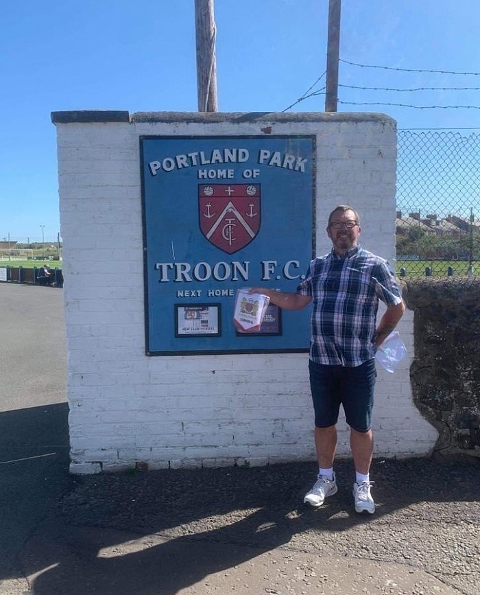 Our Intrepid Explorer arrives at Troon FC in Scotland - 572.5 Miles From home (to translate into Cornish... Thaaat's north of Laansson summ'ere upcountry moy luvver.