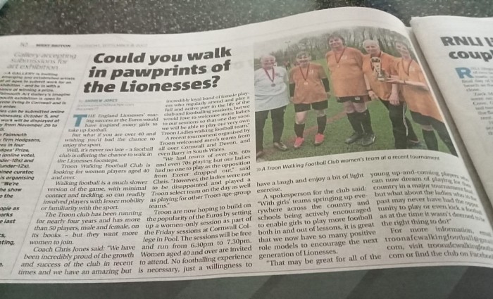Troon Tigresses in the West Briton this week 👍🏻😀⚽